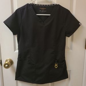 Heartsoul V-Neck Scrub Top Black XS